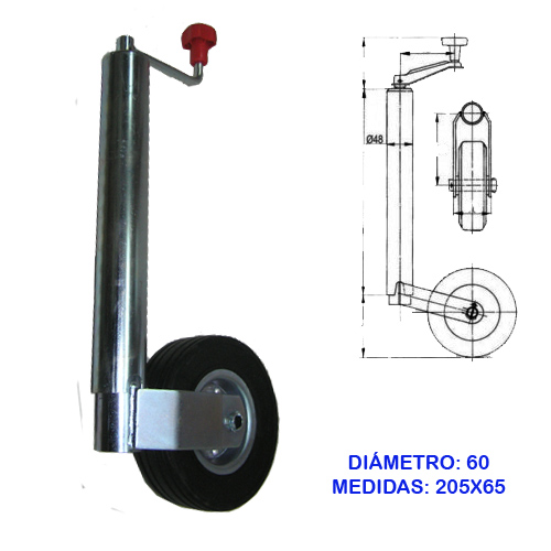 [MR70] RUEDA JOCKEY REFORZADA DE 60