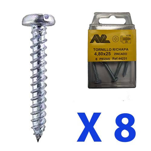 [19002826] BLISTER TORNILLO R/CHAPA ZN 4,8X25