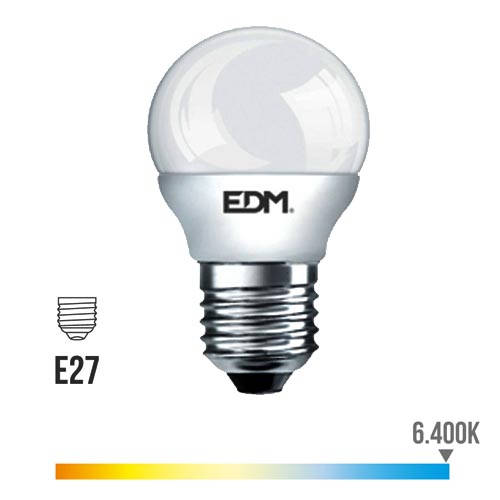 [5403] BOMBILLA LED ESFERICA E27 7W 6400K 600 L
