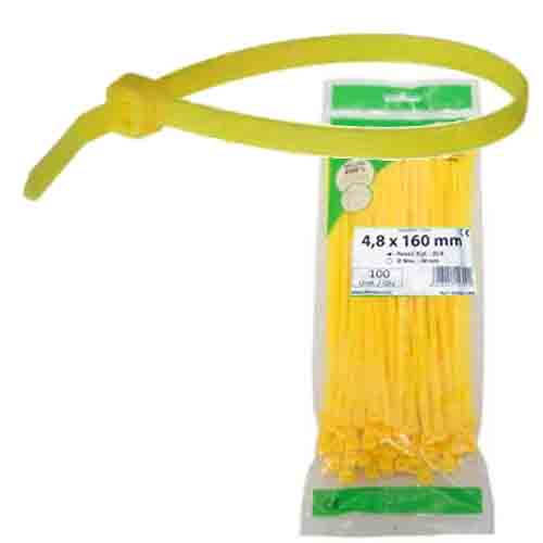 [0300019Y] BRIDA NYLON AMARILLA 4,8X160 (100UD)