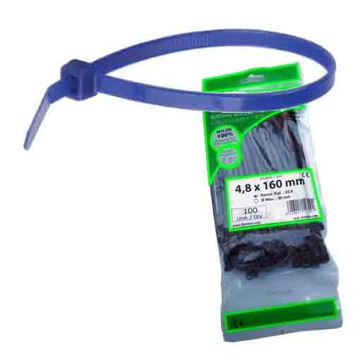 [0300019A] BRIDA NYLON AZUL 4,8X160 (100UD)