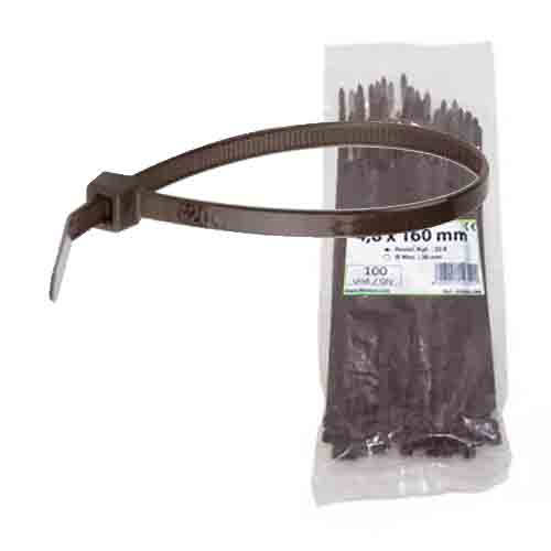 [0300019M] BRIDA NYLON MARRON 4,8X160 (100UD)