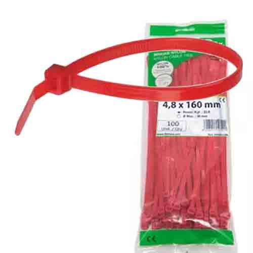 [0300019R] BRIDA NYLON ROJA 4,8X160 (100UD)