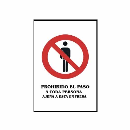 [0374] CARTEL PVC 40X30 PROHIBIR PASO